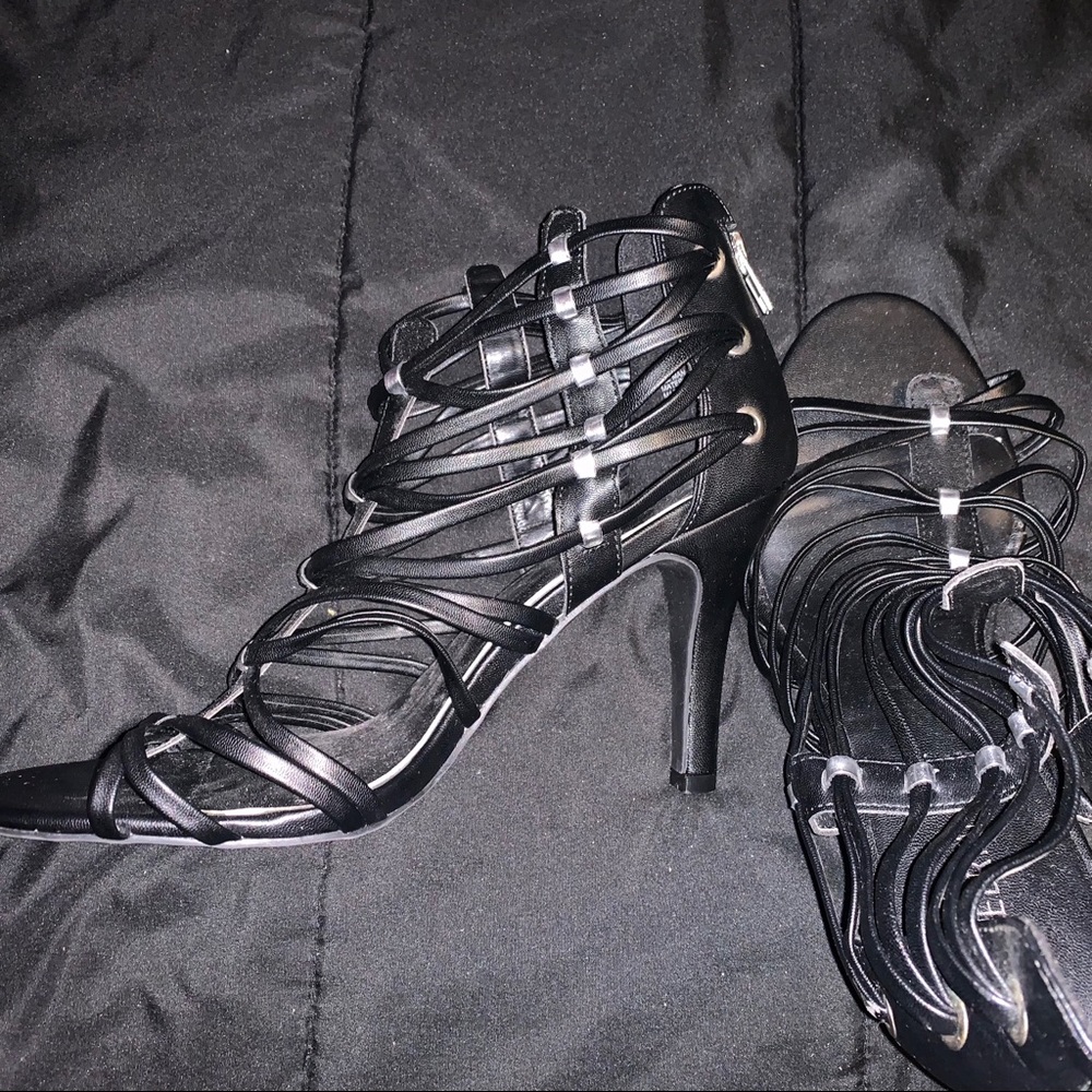 Black Strappy Heels